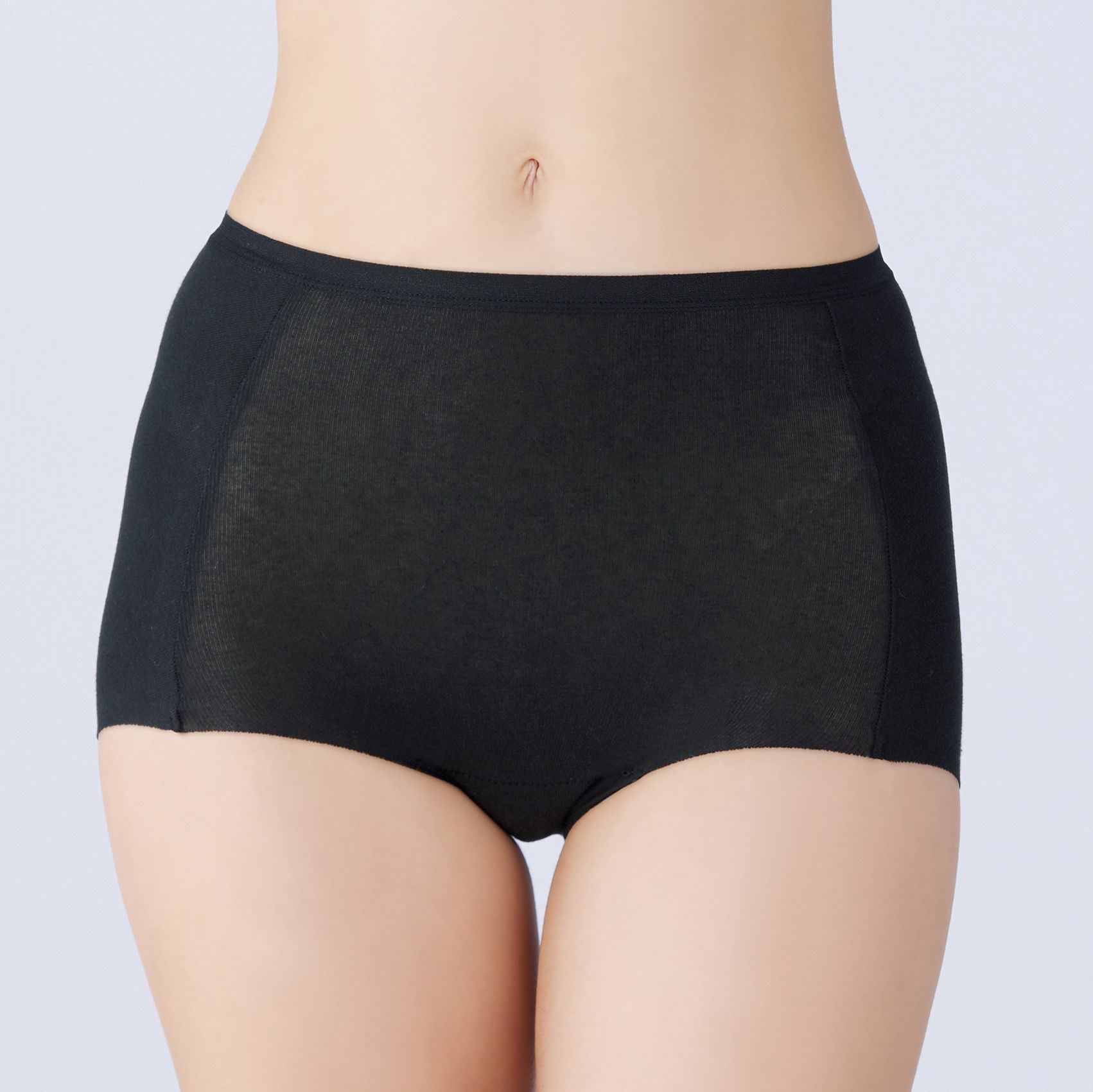 グンゼ GUNZE ひびきにくい綿85％ フルショーツ【返品不可商品】,ブラック