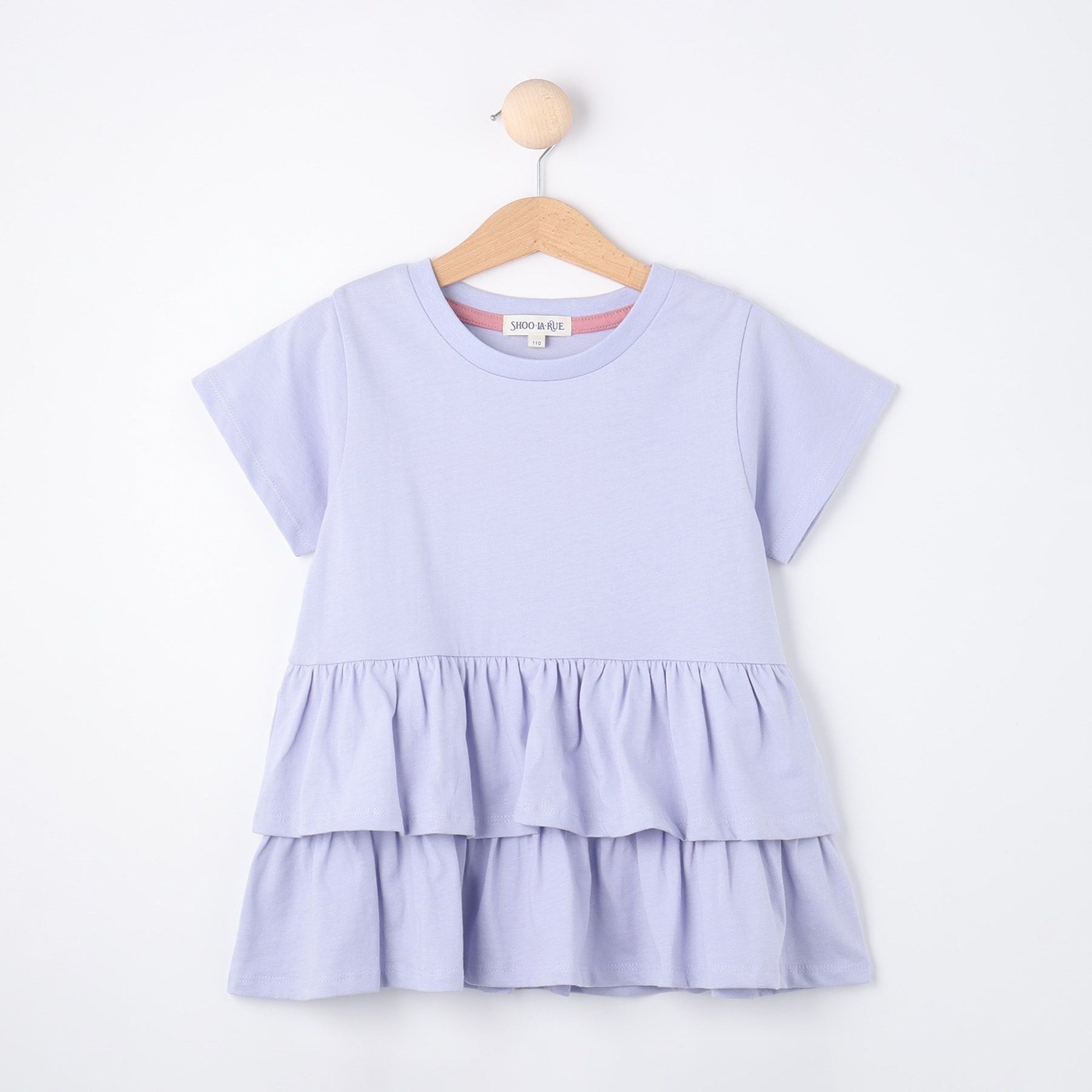 シューラルー キッズ SHOO・LA・RUE／Kids 【110-140cm】半袖ティアードチュニック,ラベンダー(080)