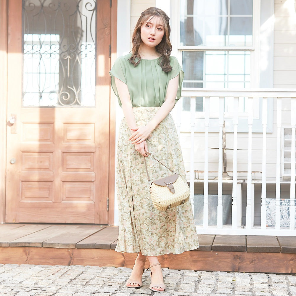 【接触冷感】機能付インナーシフォンブラウス ミント