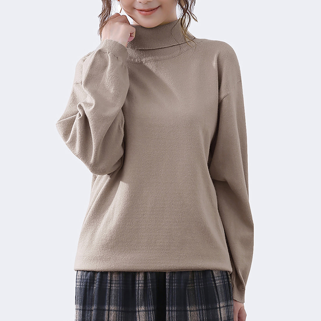 ドゥー ベル Doux Belle 秋新作 洗えるニット レディース/ トップス/ ニット カシミアタッチニット 長袖 秋 冬 オフィス （グレージュ） グレージュ