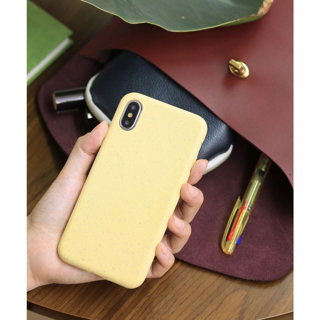 ジュビリー Jubilee リサイクル竹素材 パステルカラー エコiPhone スマホケース 【11/X/XS/SE/6/7/8/ 対応】,イエロー