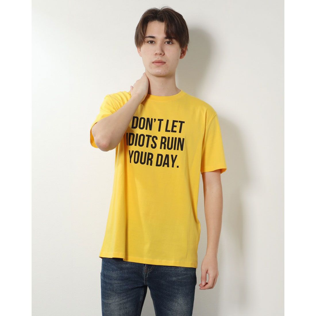 スタイルブロック STYLEBLOCK 半袖プリントTシャツ,イエロー