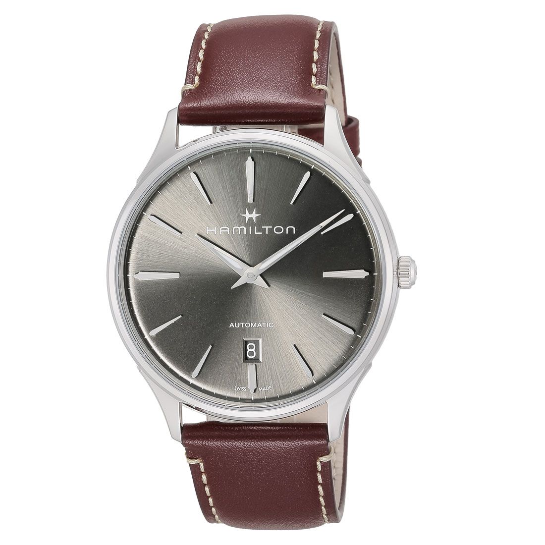 ハミルトン HAMILTON ジャズマスター メンズ 時計 H38525881 自動巻 グレー カーフ革 スイス,グレー