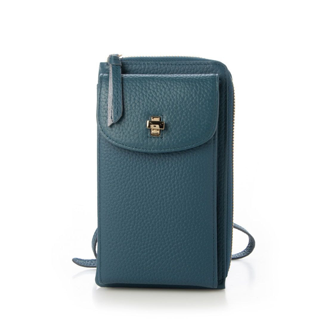 ＜ロングセラー＞ペルケ perche 牛革シュリンクタイプモバイルウォレットショルダーバッグ,BL