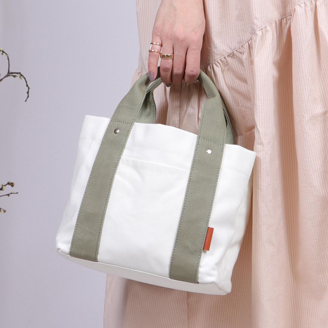 ベース BASE ミニトートバッグ ミニバッグ ミニトート トートバッグ キャンバストート キャンバスバッグ トート レディース 仕切り レディース 帆布 ランチバッグ ママバッグ かわいい BAG 通勤 通学,ナチュラル/カーキ