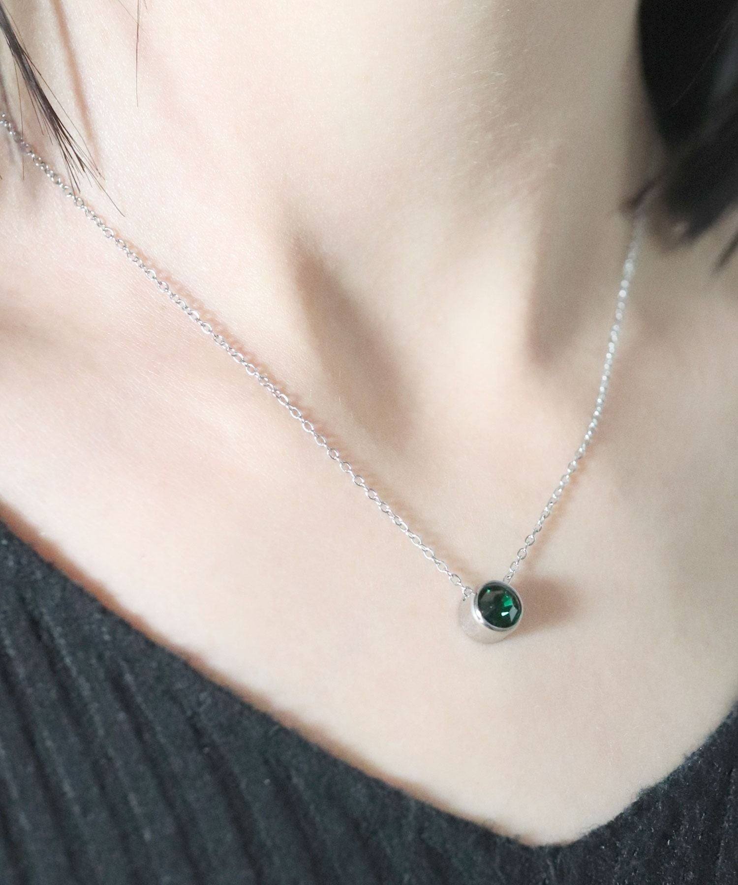 Florge Florge金屬過敏誕生石頂部不銹鋼短項鍊June Alexandrite