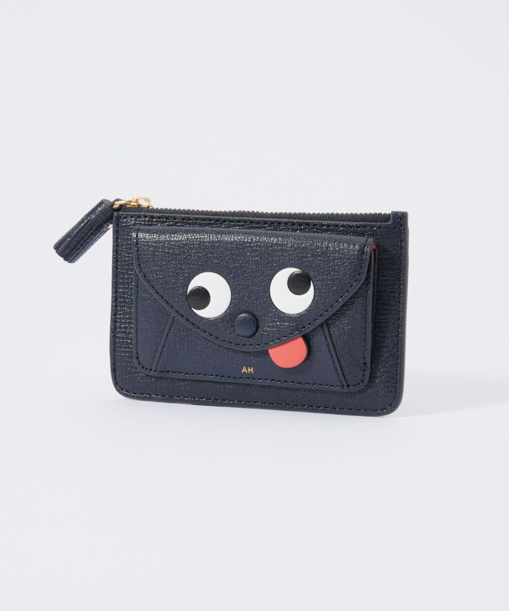 アニヤハインドマーチ Anya Hindmarch カードケース5050925 142755 Envelope Zip Card Case Zany in Grainy Capra レディース エンベロープ ジップカードケース ホルダー,ネイビー