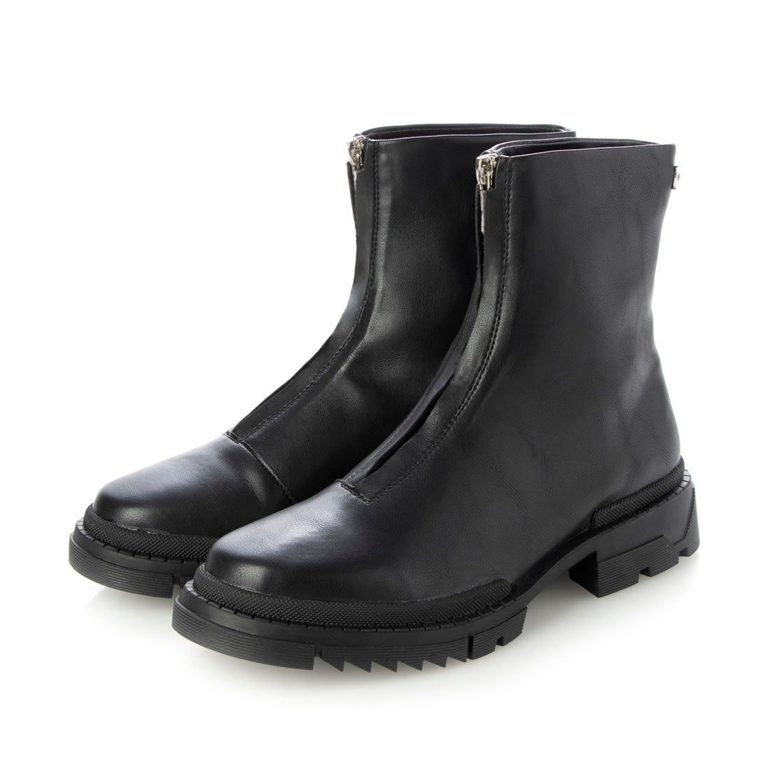 Pictor /ピクトル（Black）フロントジップアンクルブーツ BLK