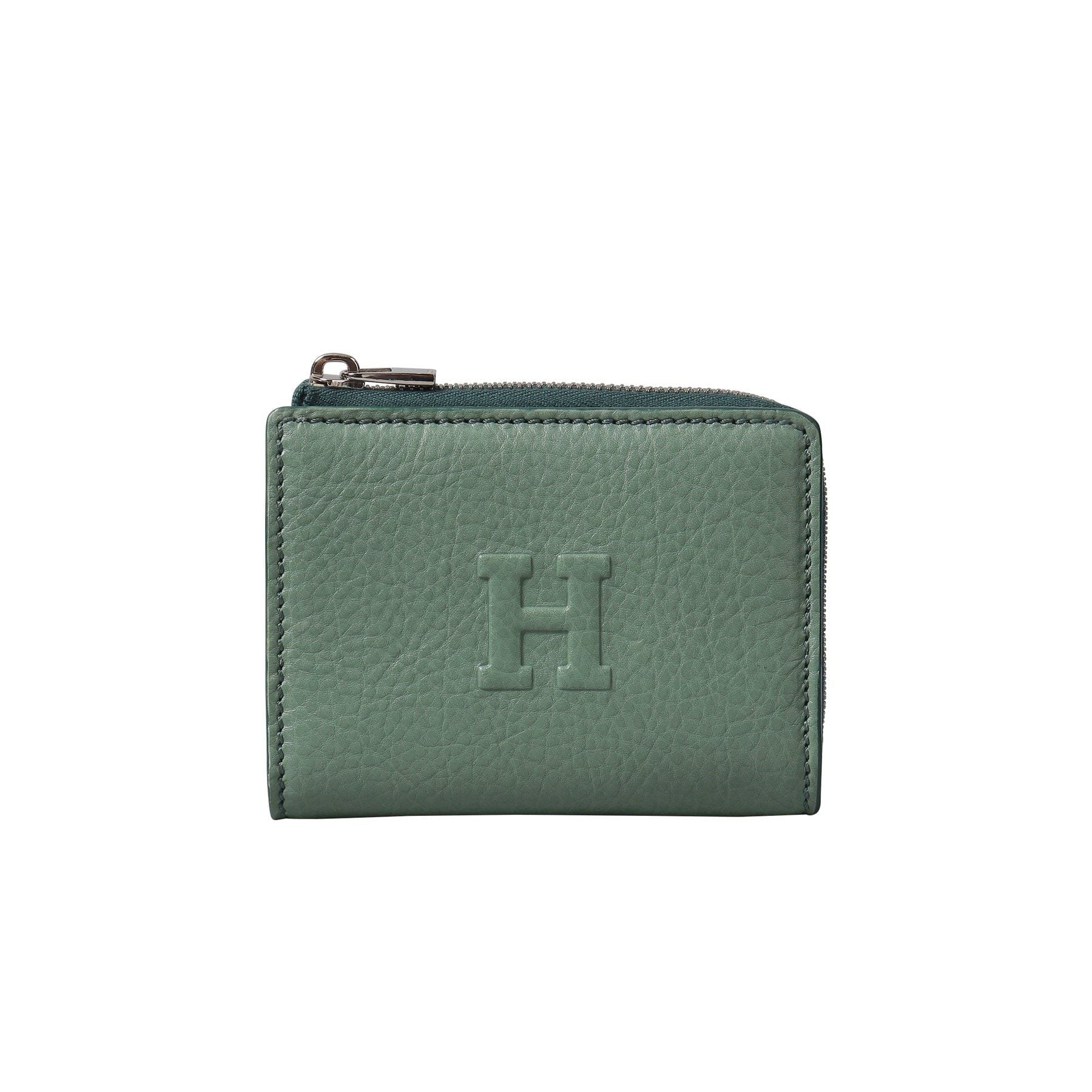 ヒロフ HIROFU 【ソープラ】二つ折り財布 レザー ウォレット 本革,フォググリーン(423)