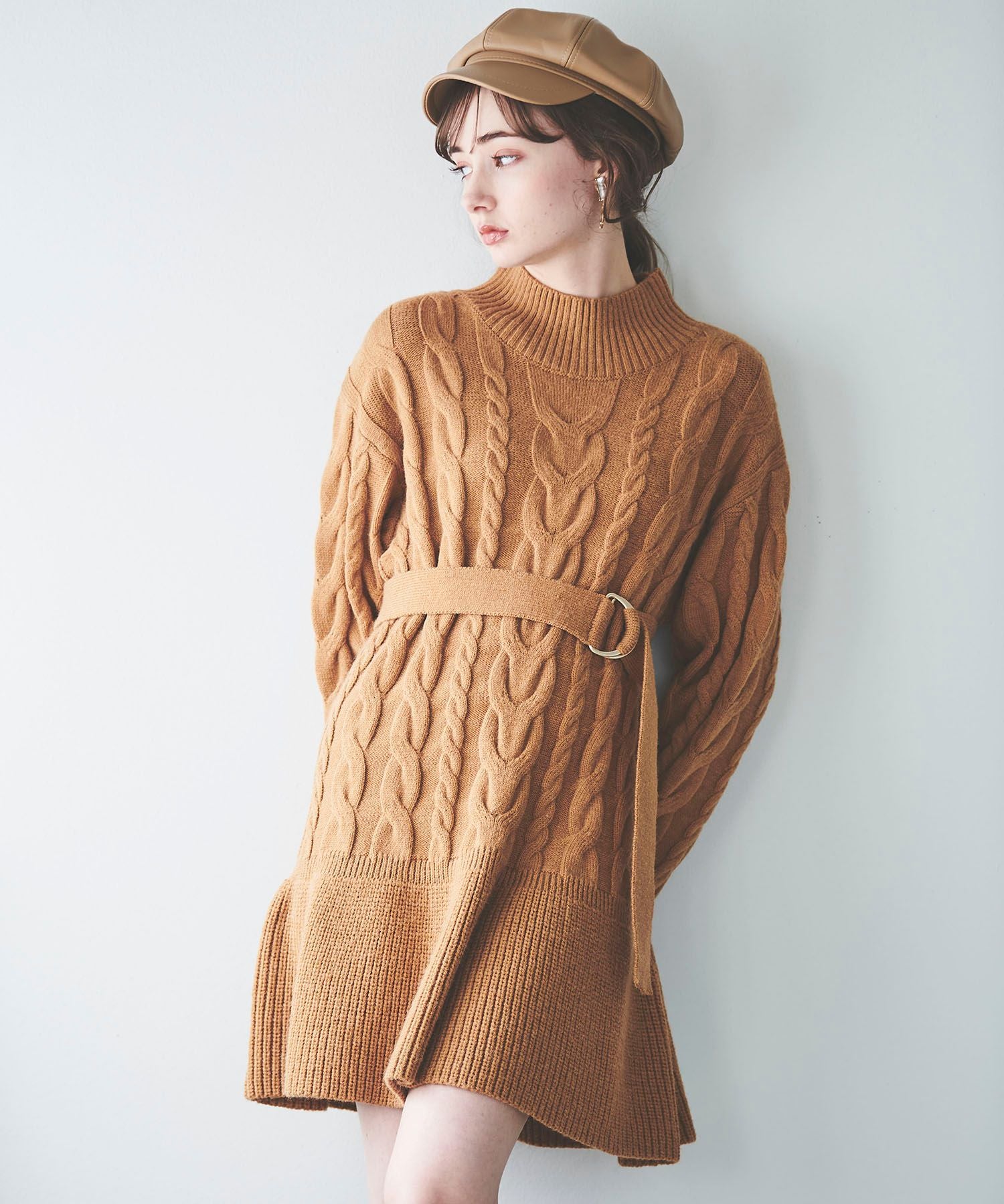 31 Sons de mode Belted cable knit dress