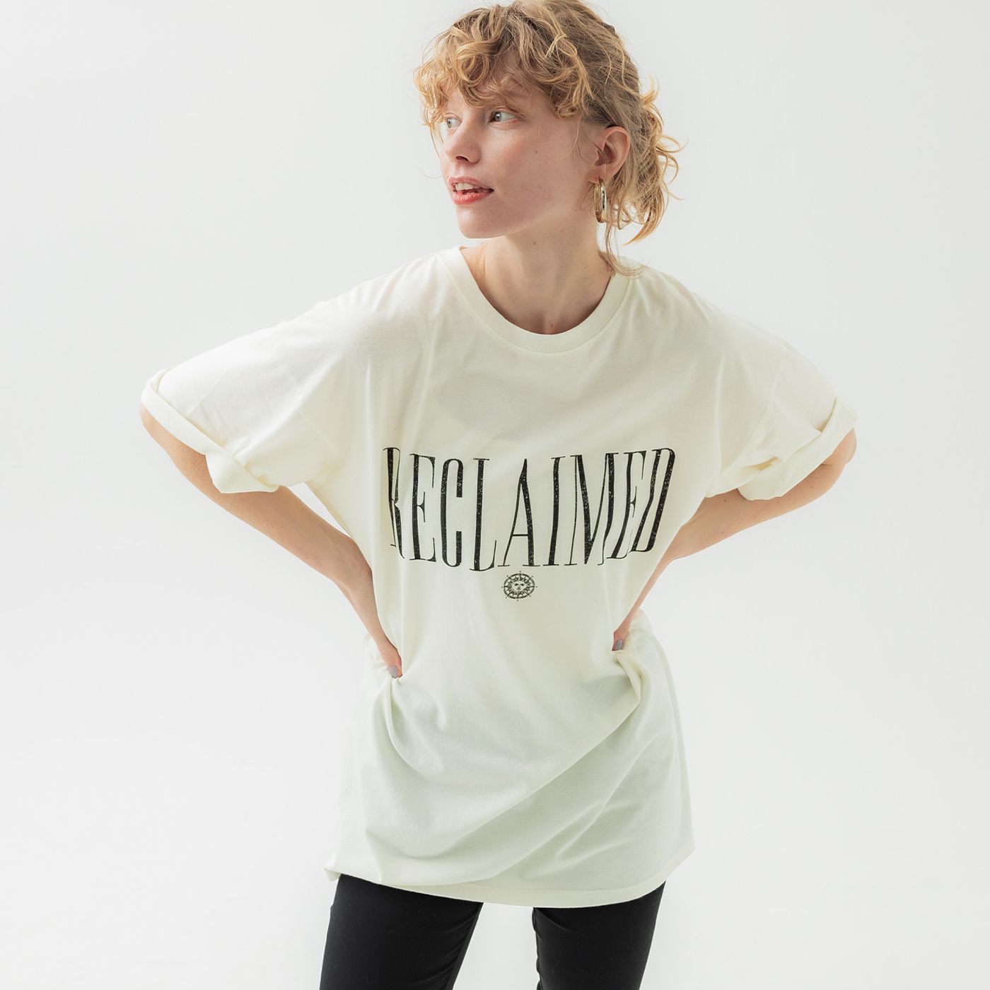 コカ coca ピグメントビッグTシャツ,Ivory