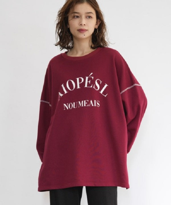 ラナン RANAN ビッグカレッジロゴスウェット （ボルドー） ボルドー