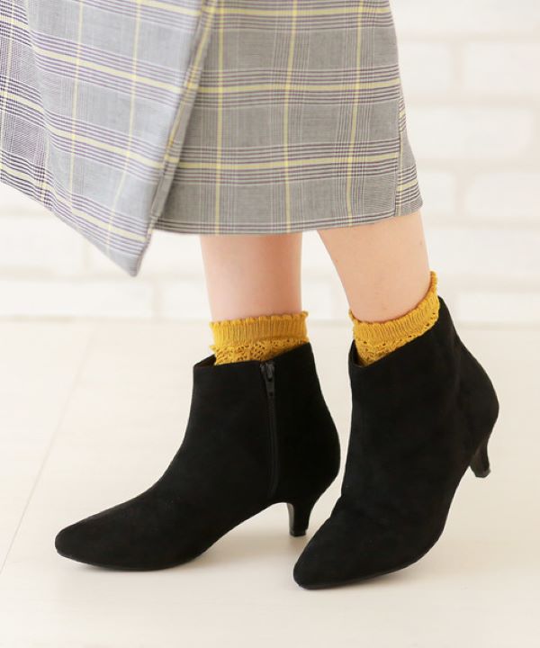 【type 2】メヌエ Menue 内側選べる2タイプ サイドジップ ショートブーツ （3020ブラックsd） 3020ブラックsd