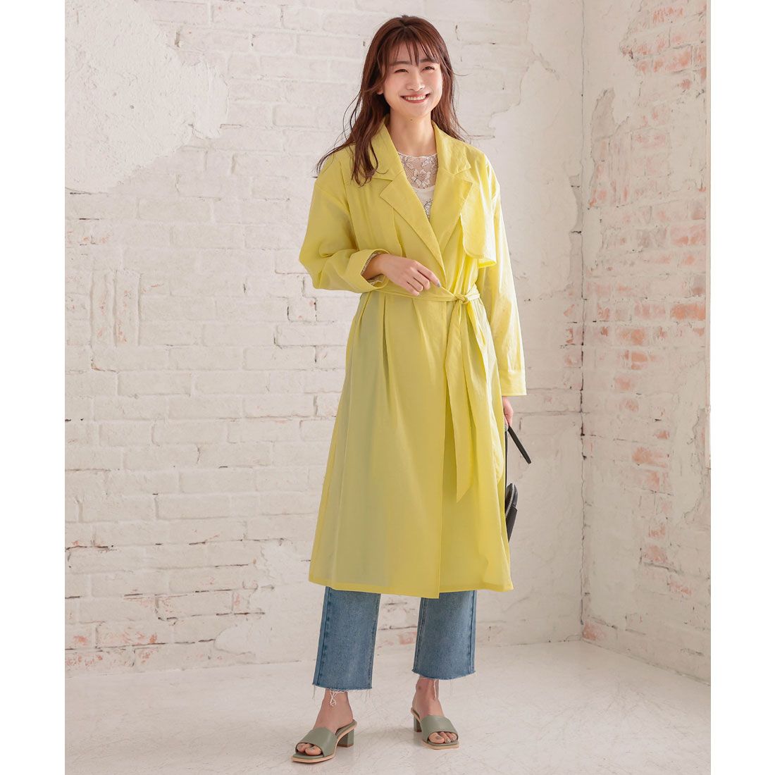 KOBE LETTUCE sheer trench coat [K1024]