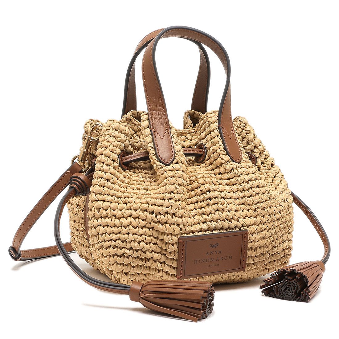 アニヤハインドマーチ Anya Hindmarch かごバッグ トートバッグ スモール ドローストリング トート ベージュ ブラウン レディース ANYA HINDMARCH 5050925163545 NATURAL,NATURAL