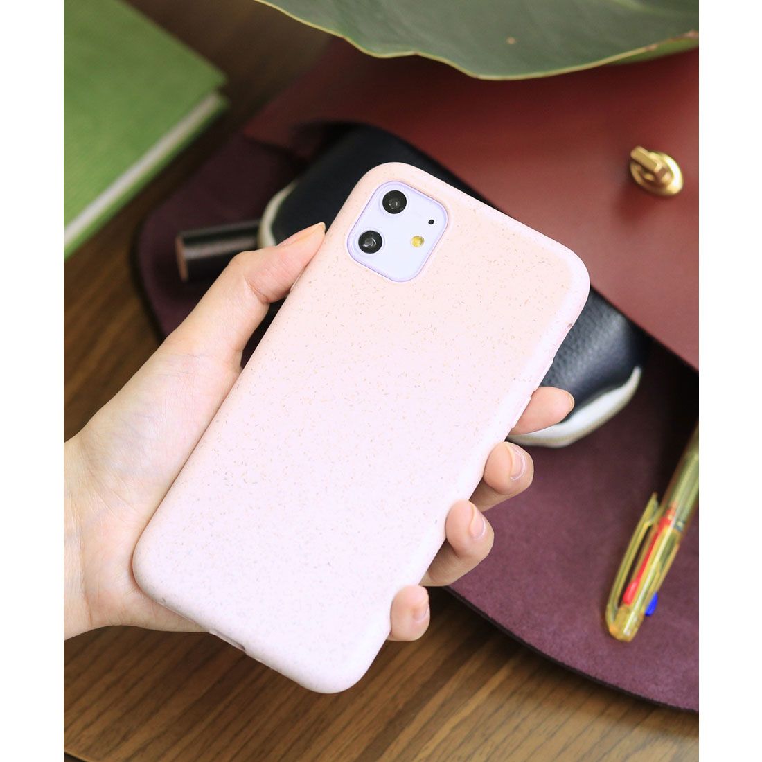 ジュビリー Jubilee リサイクル竹素材 パステルカラー エコiPhone スマホケース 【11/X/XS/SE/6/7/8/ 対応】,ピンク