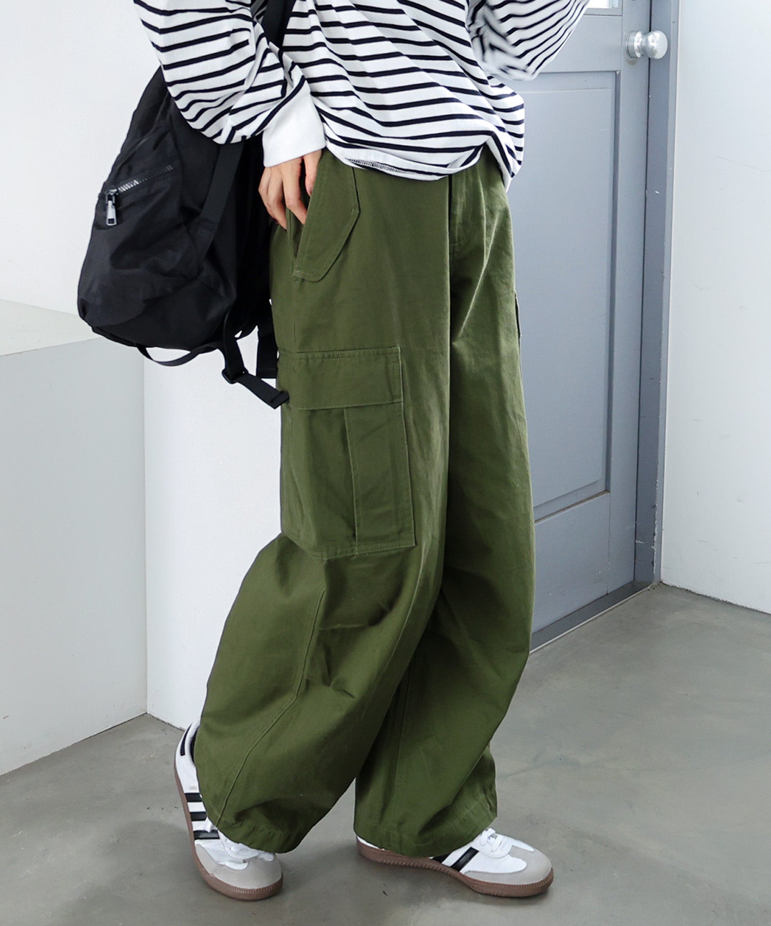 アンドミー andme M65 コットン 2way カーゴパンツ （カーキ） カーキ