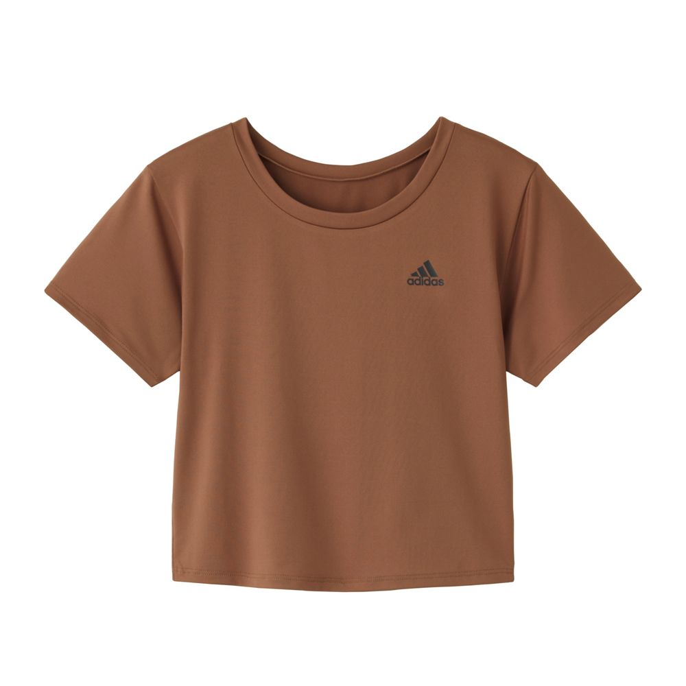 アディダス adidas クロップドTシャツ スタイルアップ 吸汗速乾,シャンティブラウン