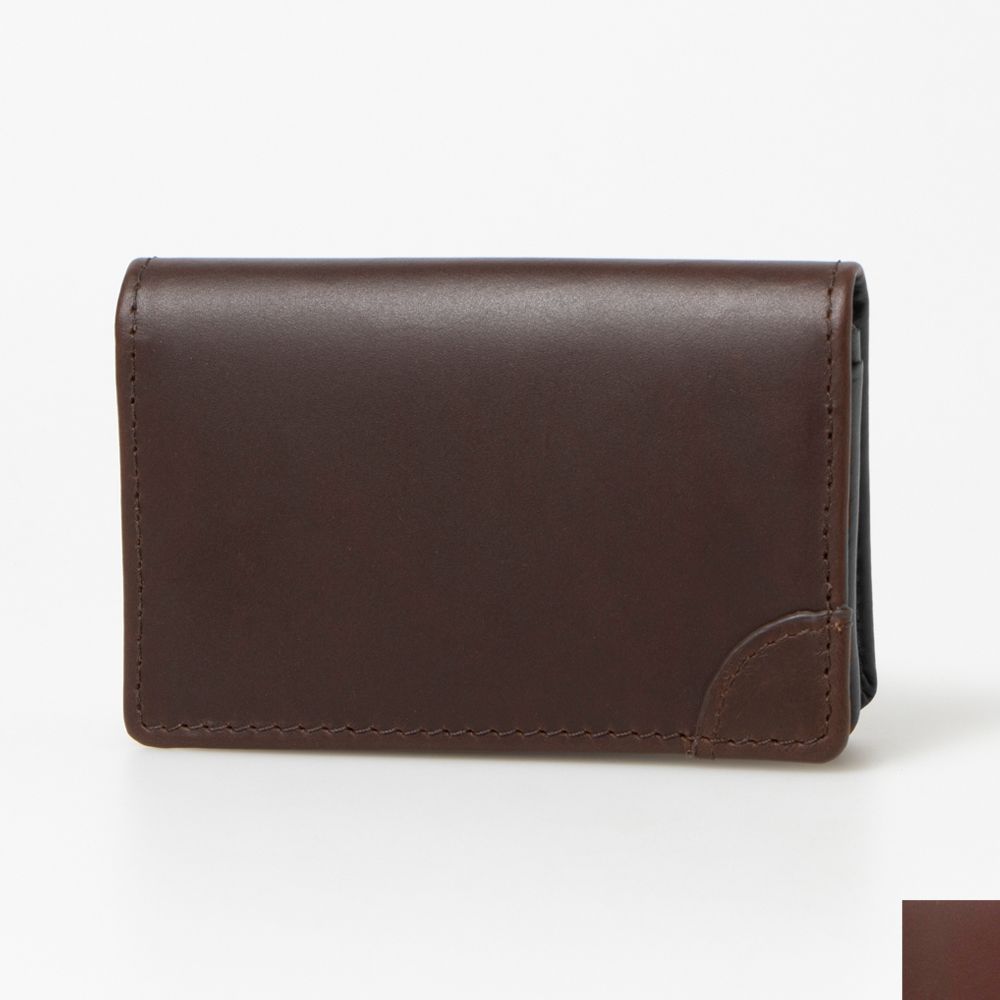 ラフィネ Raffine オイルレザービジネスカードケース,DK.BROWN