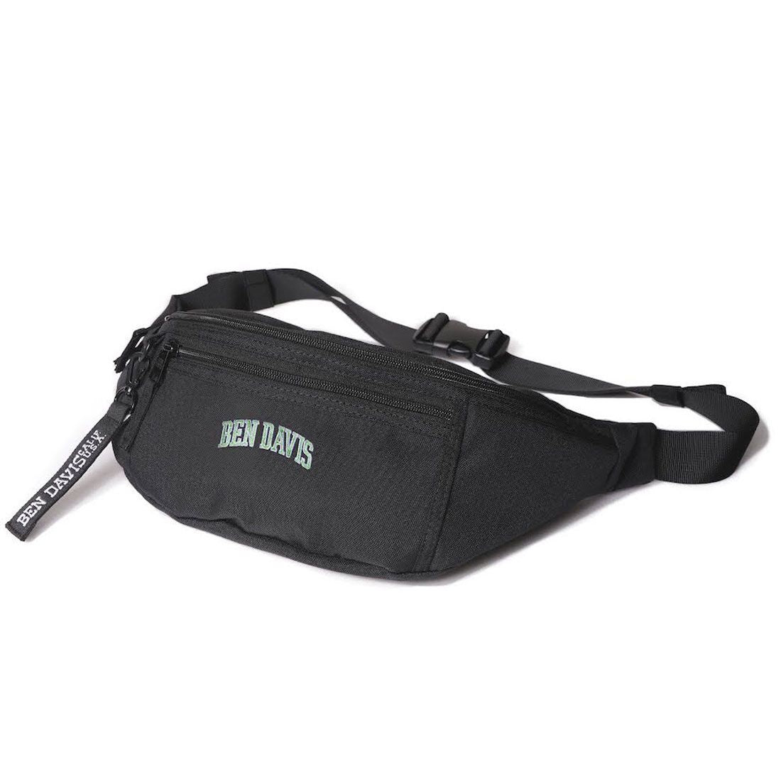 ベンデイビス BEN DAVIS BDW-9274 ロゴテープウエストバッグ大,CL.BLACK/GREEN