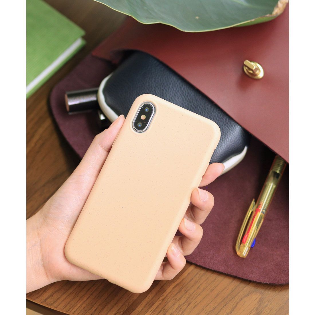 ジュビリー Jubilee リサイクル竹素材 パステルカラー エコiPhone スマホケース 【11/X/XS/SE/6/7/8/ 対応】,キャメル