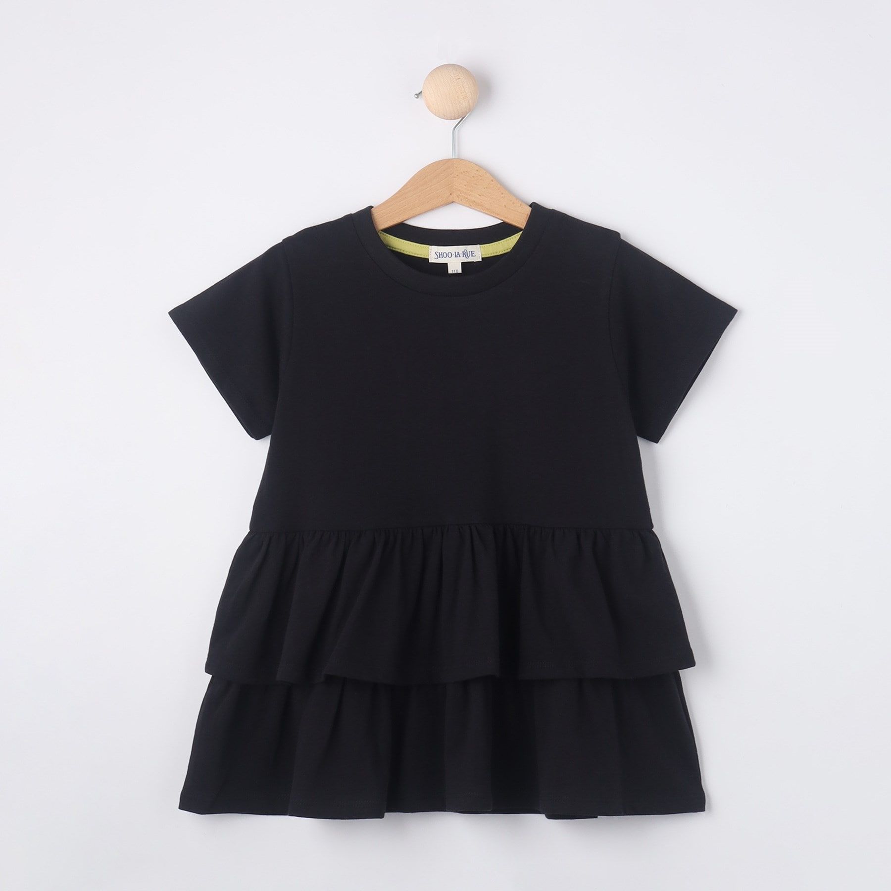 シューラルー キッズ SHOO・LA・RUE／Kids 【110-140cm】半袖ティアードチュニック,ブラック(019)
