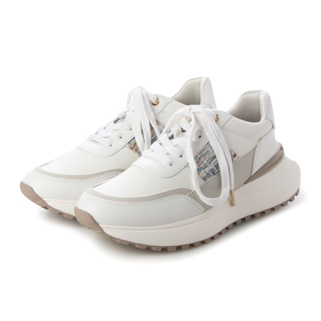 【23AW】Capricorn/カプリコーンサイドデザインボリュームスニーカー,WHT