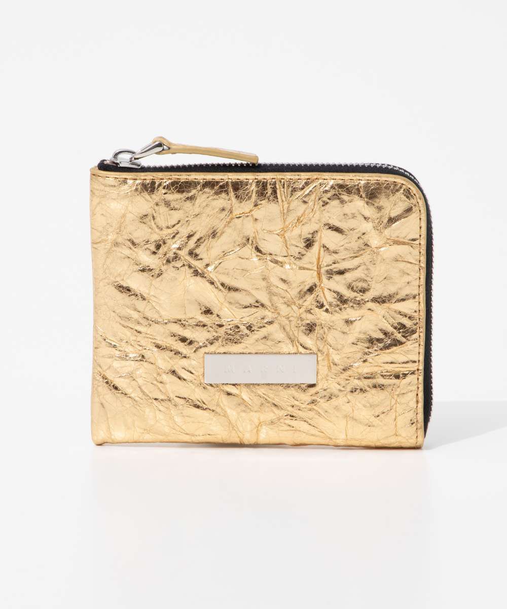 マルニ MARNI PFMO0106Q1 P6743 小銭入れ ZIP AROUND レディース 財布 ミニ財布 コインケース L字ファスナー ジップアラウンド,ゴールド