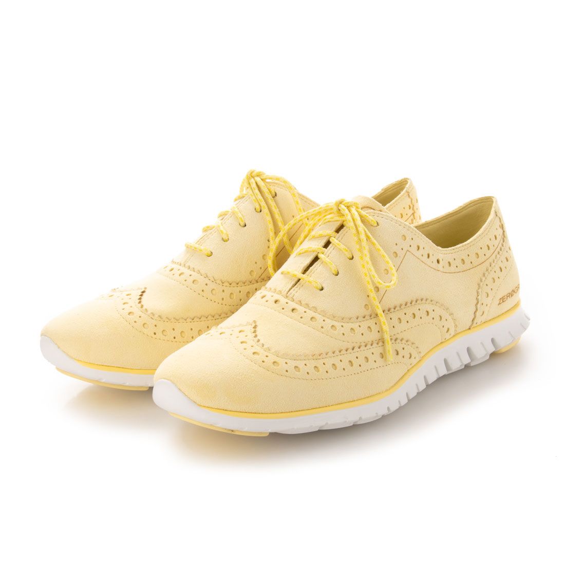 コール ハーン COLE HAAN ゼログランド ウィング オックスフォード クローズド ホール II womens,ペール バナナ スエード