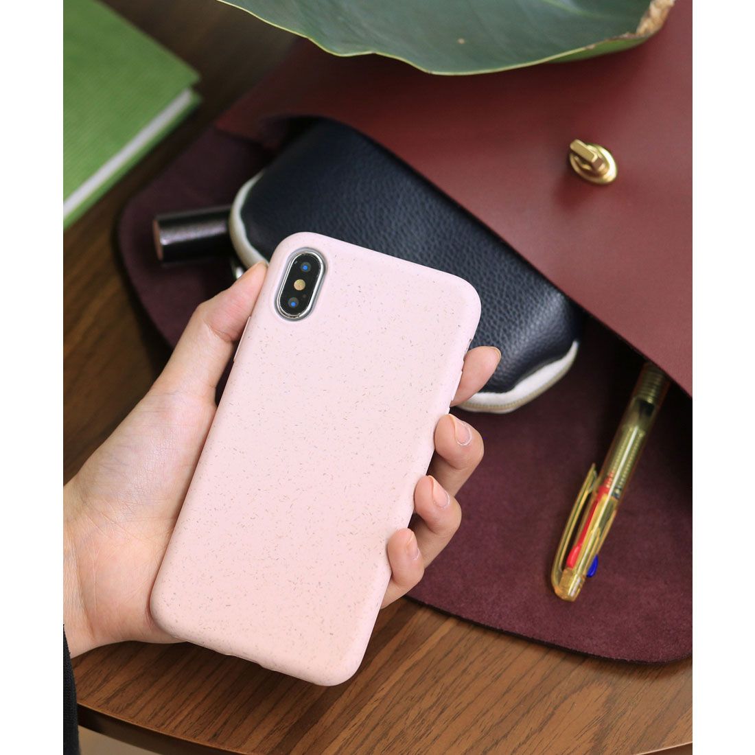 ジュビリー Jubilee リサイクル竹素材 パステルカラー エコiPhone スマホケース 【11/X/XS/SE/6/7/8/ 対応】,ピンク