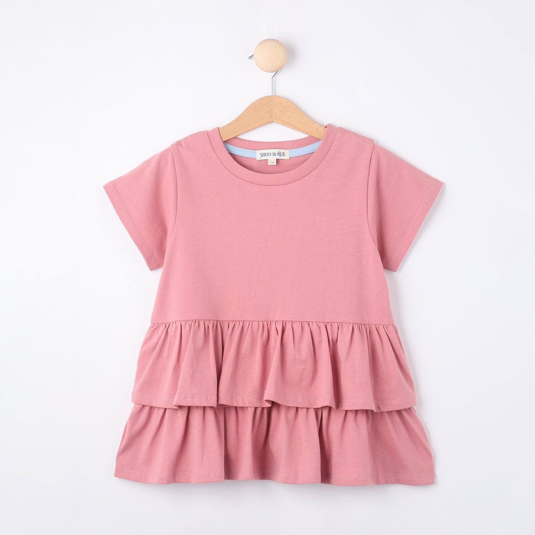 シューラルー キッズ SHOO・LA・RUE／Kids 【110-140cm】半袖ティアードチュニック,ピンク(073)