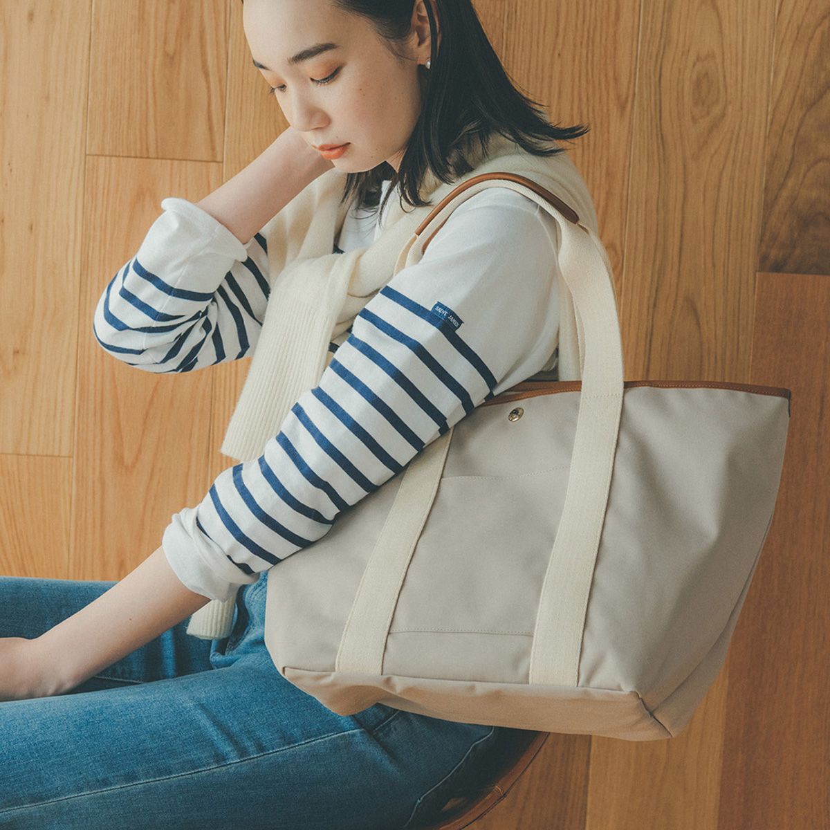 【WEB限定】トプカピ TOPKAPI TIDY/タイディ トート バッグ L,ベージュ