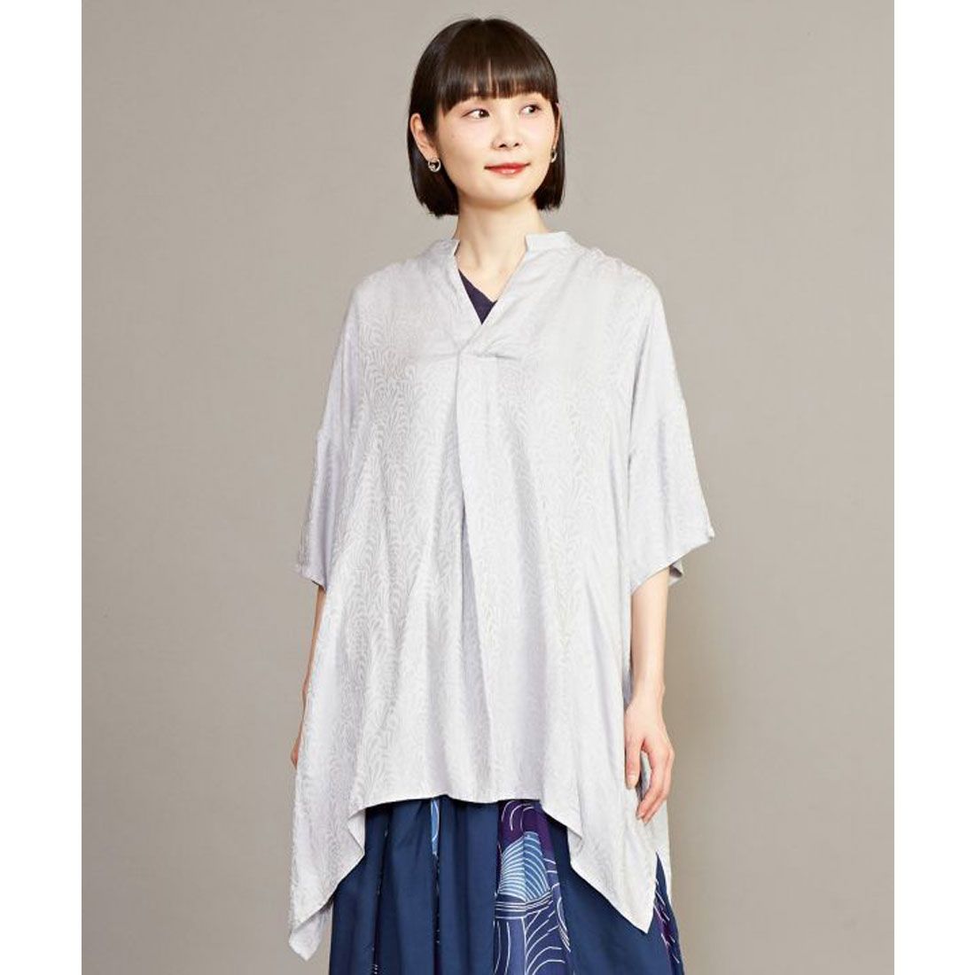 【カヤ】菊薫る長丈トップス グレー,グレー