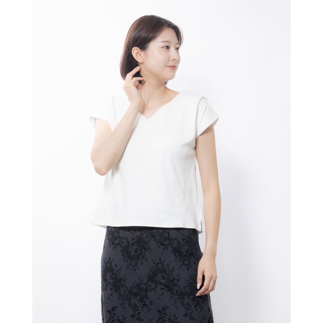 ドゥ アルシーヴ DOUX ARCHIVES ノースリーブTシャツ ホワイト