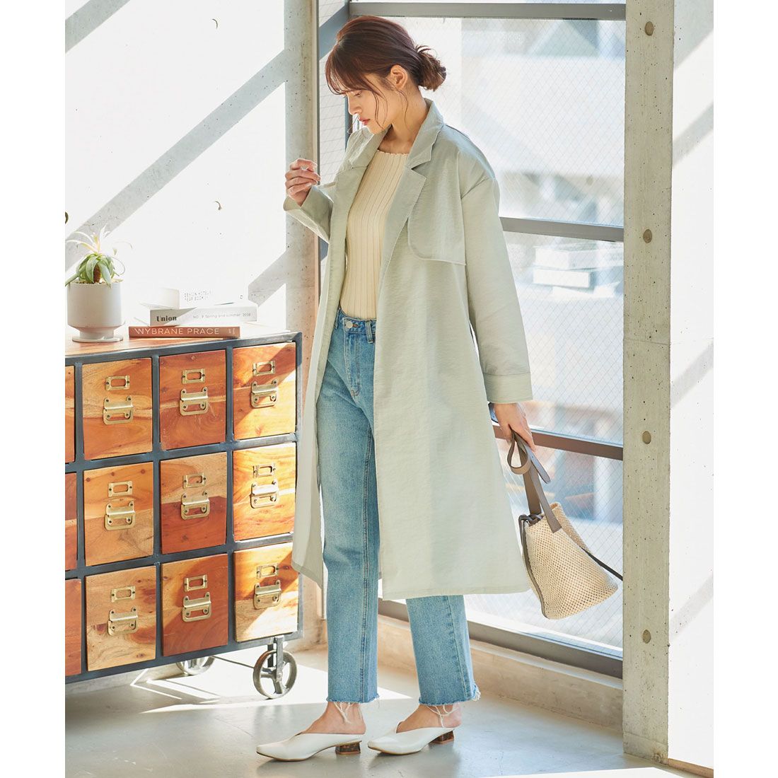 KOBE LETTUCE sheer trench coat [K1024]