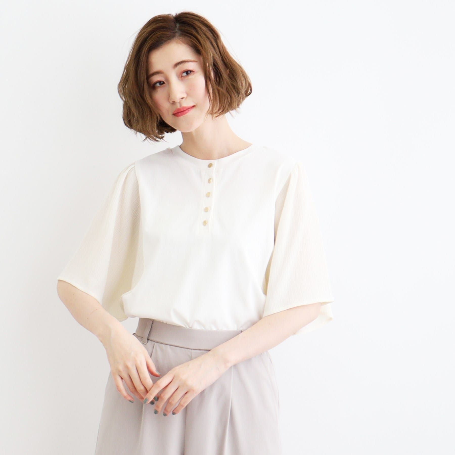 グローブ grove ＜接触冷感・UVカット・前後2WAY＞異素材スリーブプルオーバー