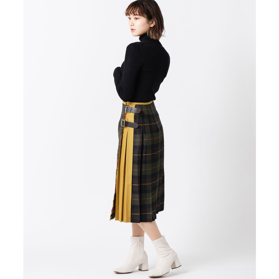 オニールオブダブリン O'NEIL of DUBLIN 別注 キルトスカート ウールコンビネーション パッチワーク レギュラー （lisbrkwbmustdw） lisbrkwbmustdw