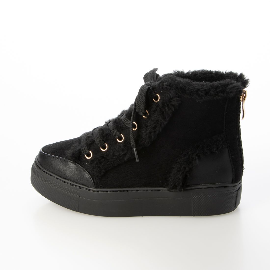 シックス CHICS ファーコンビレースアップスニーカー