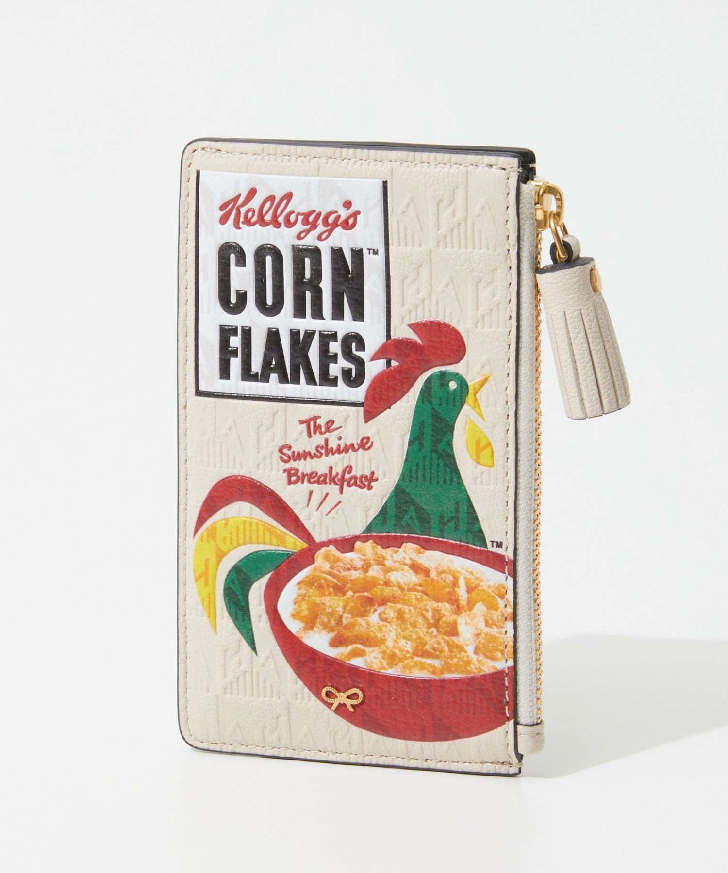 アニヤハインドマーチ Anya Hindmarch 5050925 182911 カードケース コーンフレーク Anya Brands Zip Card Case Cornflakes in Shiny Capra レディース フラグメントケース
