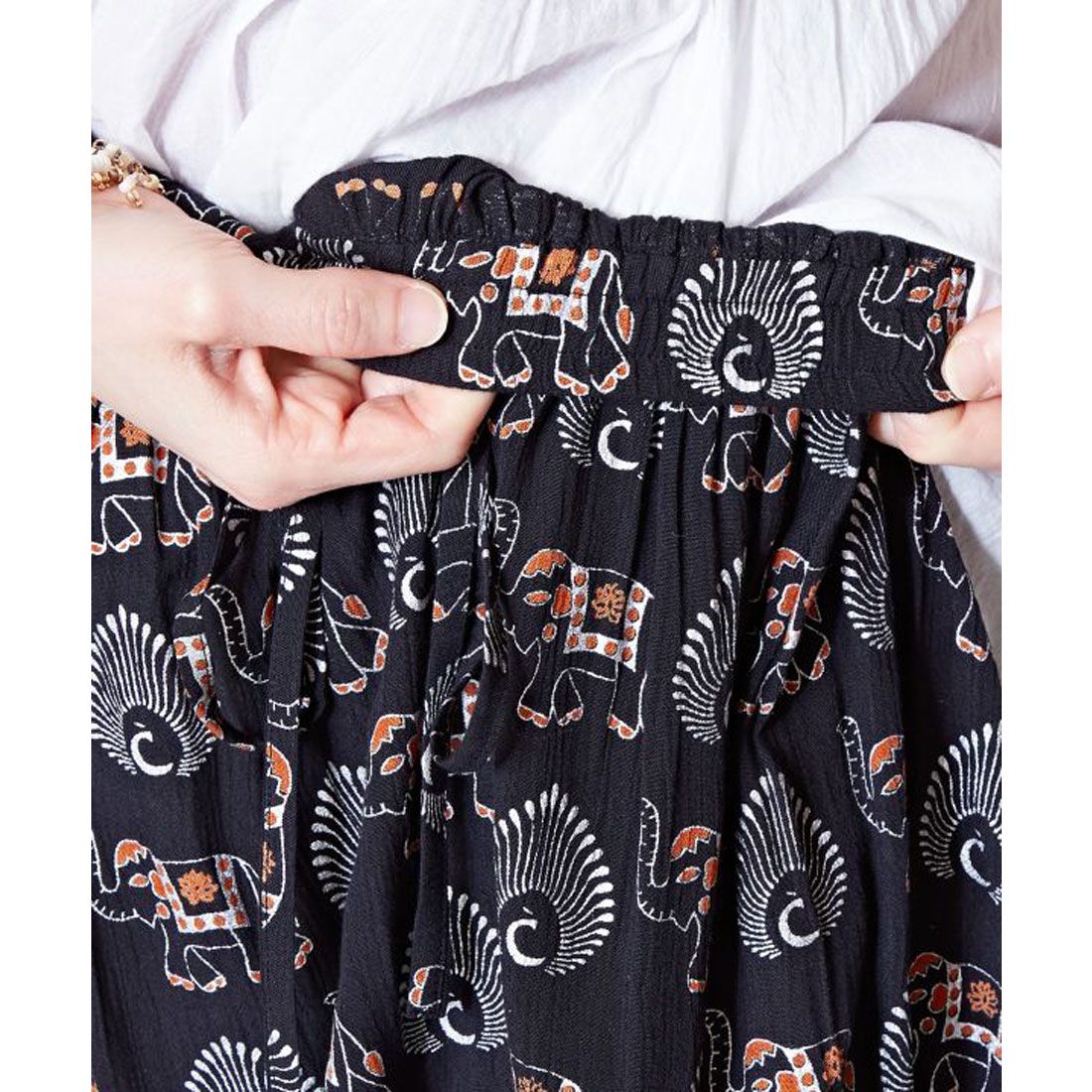 【チャイハネ】ヨウエンロングスカート ブルー