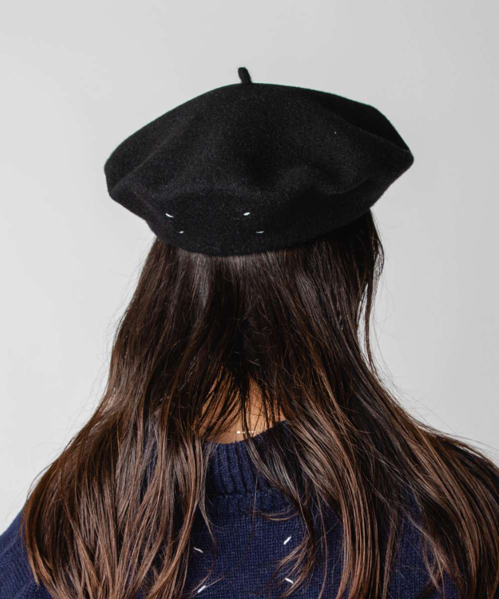 メゾン マルジェラ MAISON MARGIELA ヘビーウール ベレー SI0TC0001 S60384 ベレー帽 HEADWEAR レディース 帽子 フェルト （ブラック） ブラック