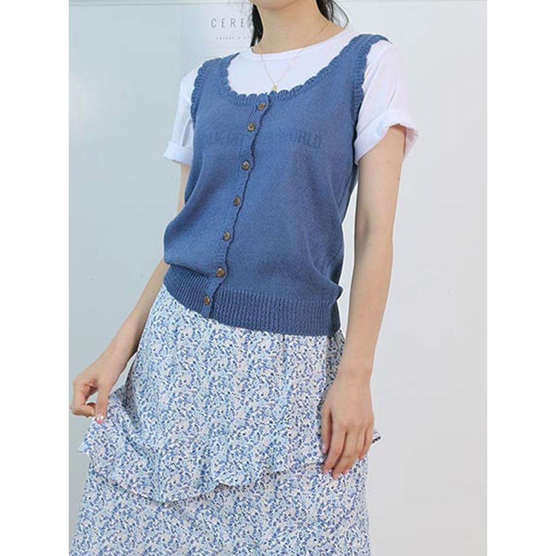 ビビッドレディ VIVIDLADY サマーニット ノースリーブ トップス レディース