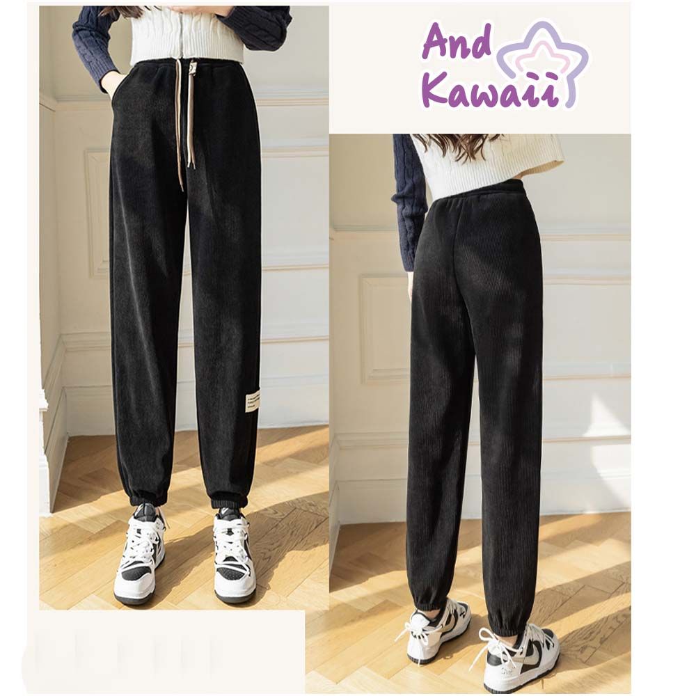 アンドカワイイ And Kawaii パンツ スウェットパンツ ゆったり ウエストゴム 秋冬 韓国