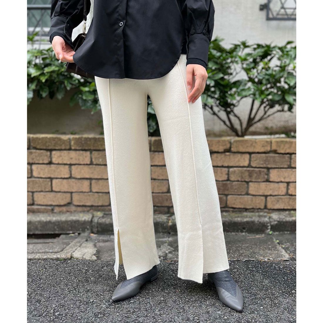 ジュエローブ Jewelobe センタースリットニットリラックスパンツ