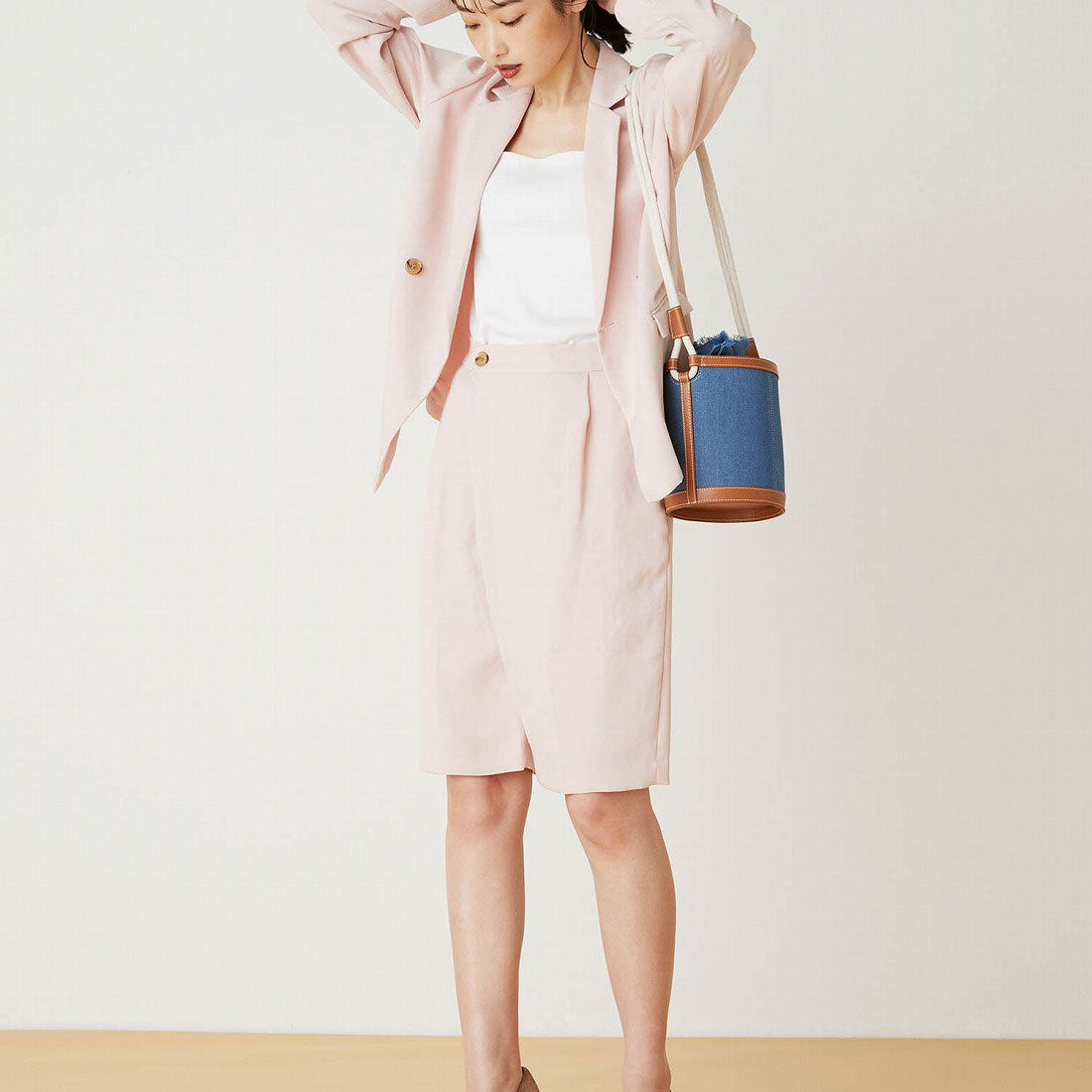 トプカピ TOPKAPI デニム バケツ型 ワンショルダーバッグ （ブルー） ブルー