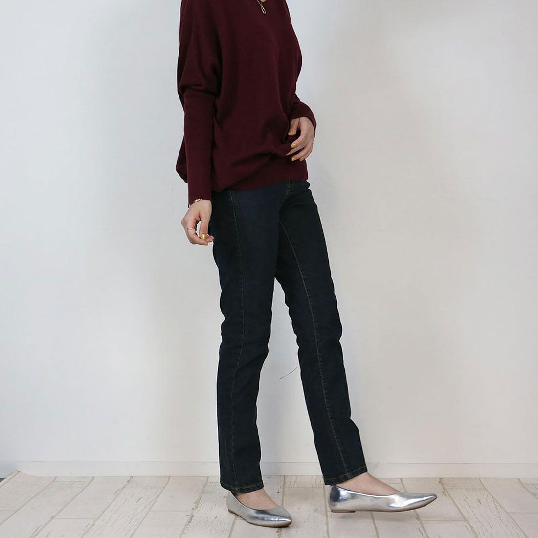 アットワン atONE 総ゴムウエストスキニーデニムパンツ