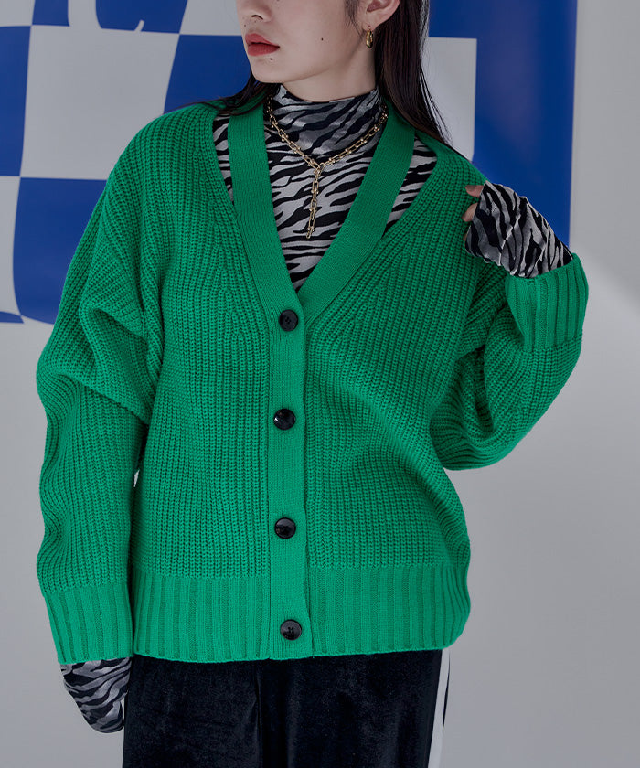 Miette Slit V-neck cardigan
