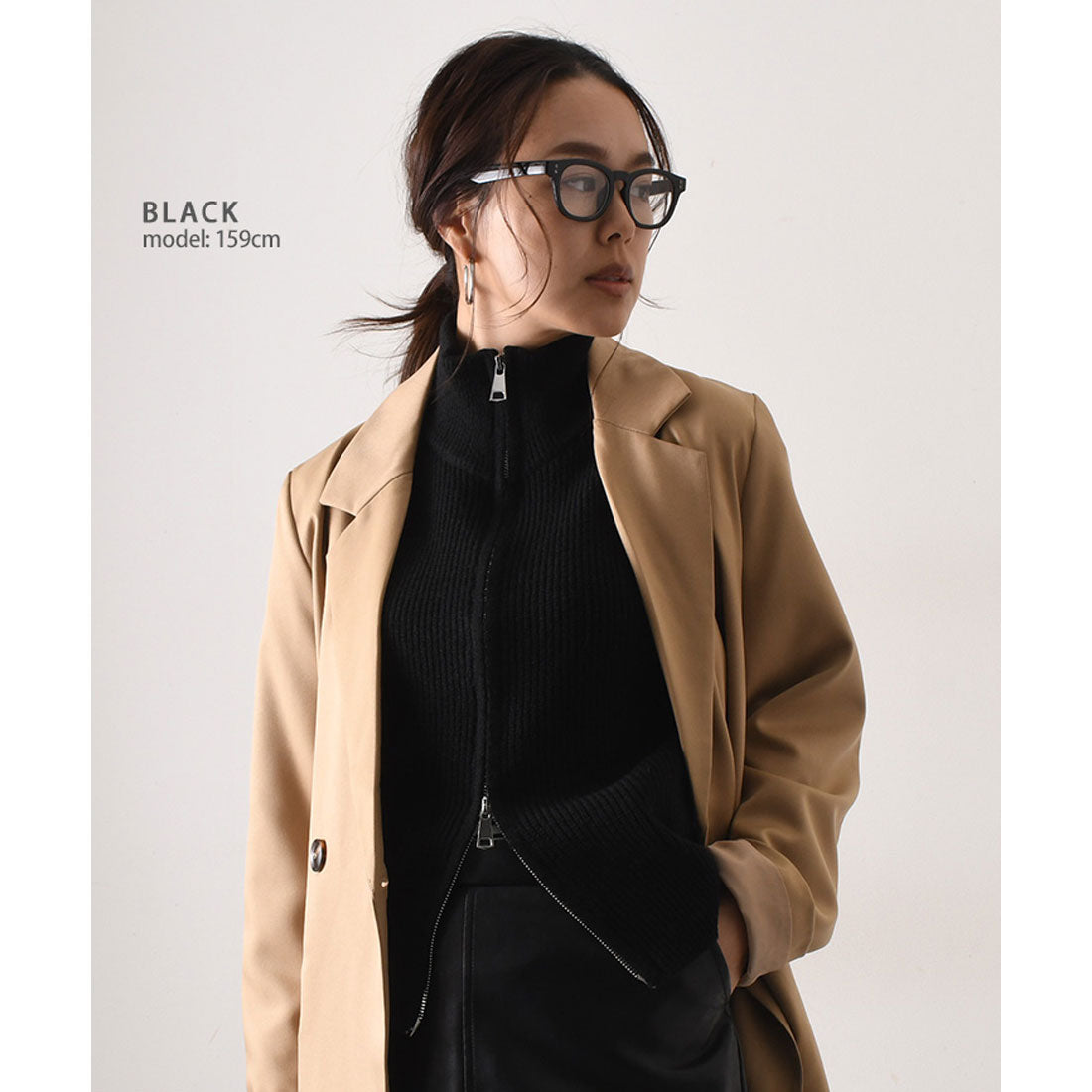 リアルスタイル REAL STYLE ニット ベスト レディース 羽織り 秋 冬 ハイネック ゆったり 洗える ウォッシャブル 体型カバー 首カバー 冷え 寒さ対策 防寒 （ベージュ） ベージュ