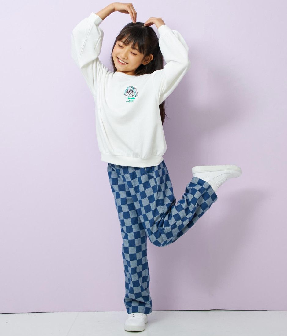 ANAP KIDS ワンポイント刺繍ミニ裏毛トレーナー