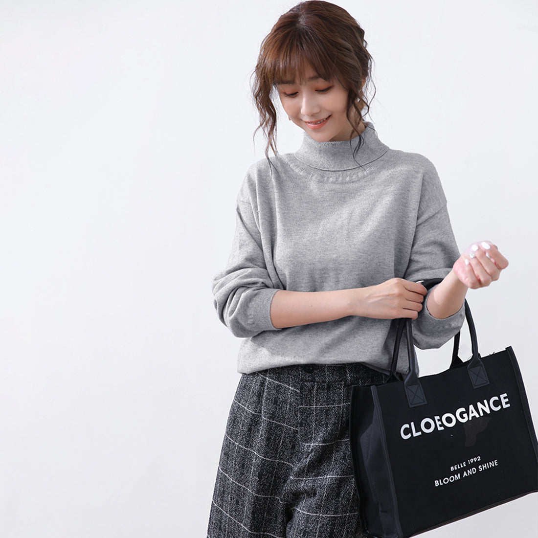 ドゥー ベル Doux Belle 秋新作 洗えるニット レディース/ トップス/ ニット カシミアタッチニット 長袖 秋 冬 オフィス （ブラック） ブラック